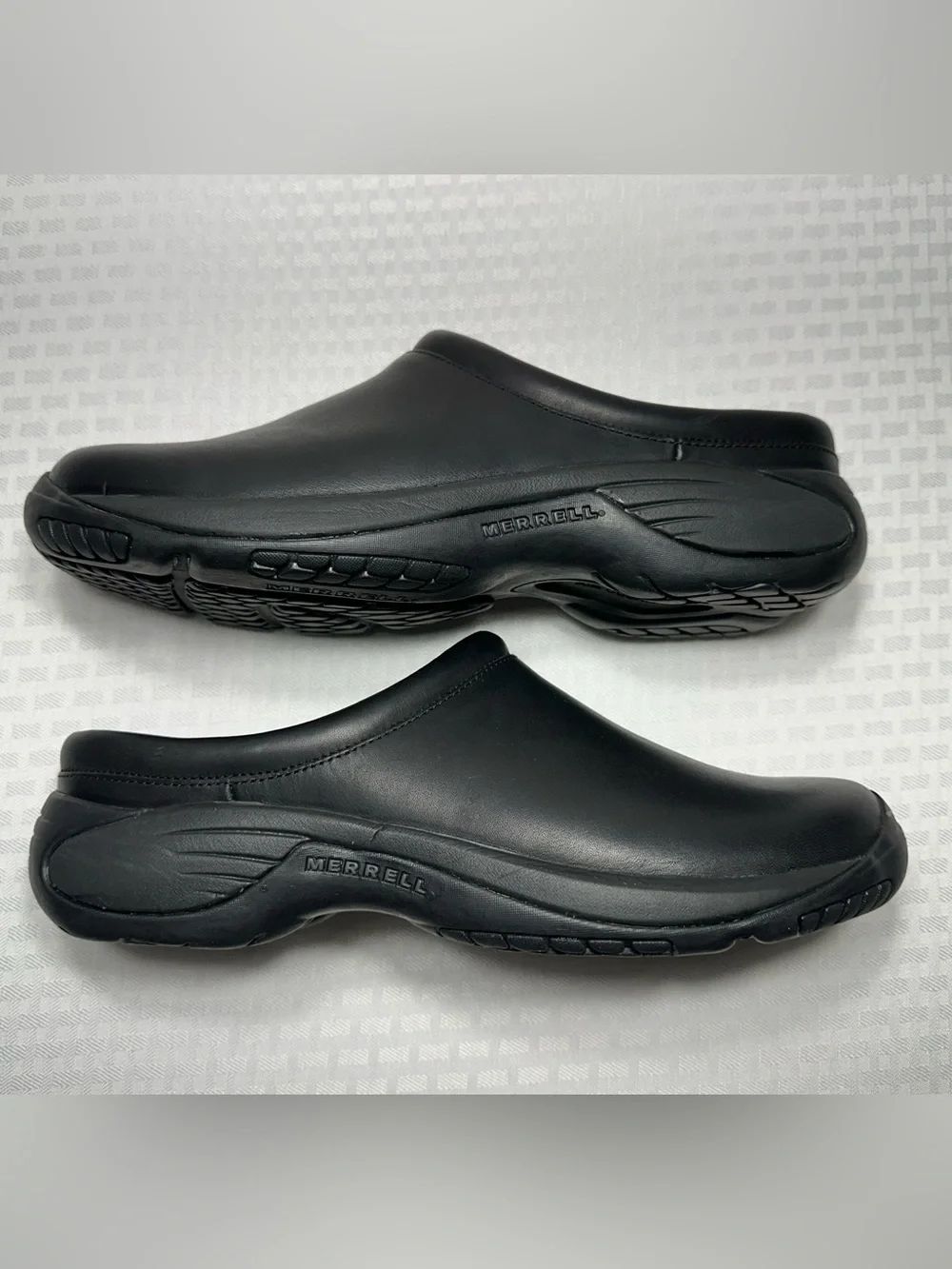 Merrell Encore Gust Clogs Black Leather J66171 Men's 13 Comfort Shoe Slip On EXC - Picture 4 of 10